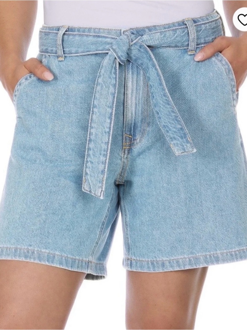 Tommy Hilfiger Light Blue Denim Tie-Belt Shorts Size 10
